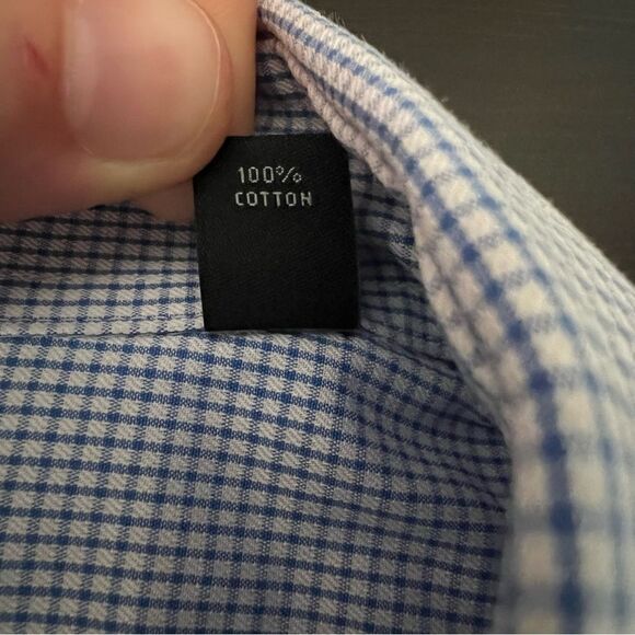 The Mens Store Bloomingdales Dress Shirt Mens 16-32/33 Blue White Regular Fit - Picture 9 of 11